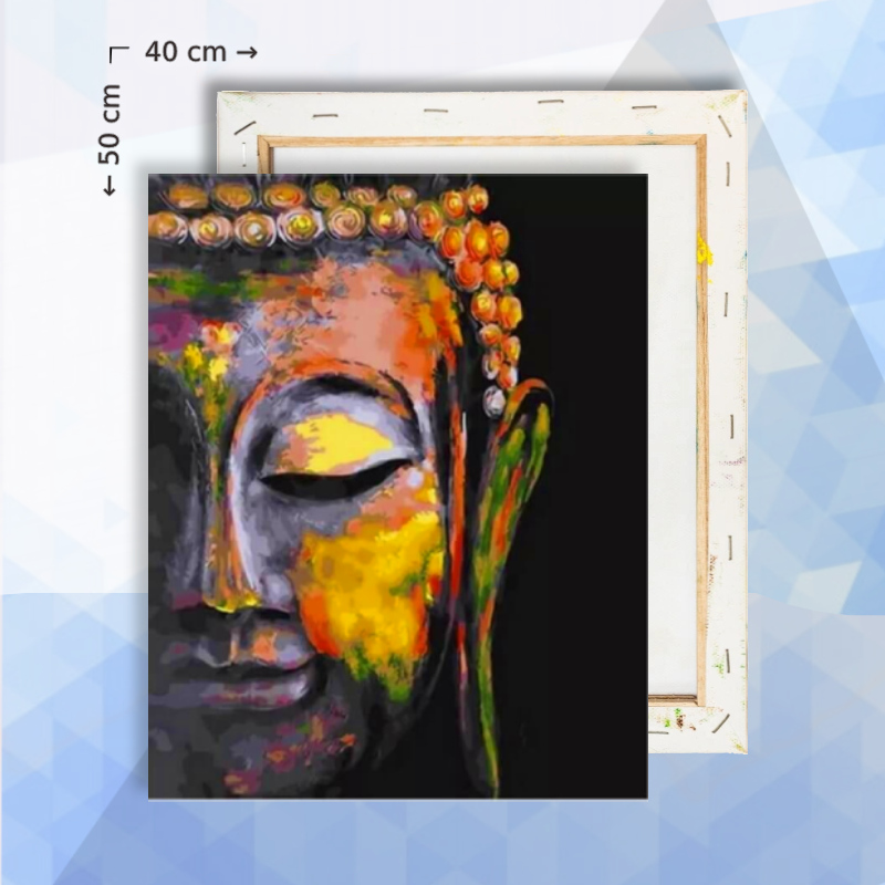 Schilderen Op Nummer Pakket Buddha Gezicht Half - 40 x 50 cm - met frame