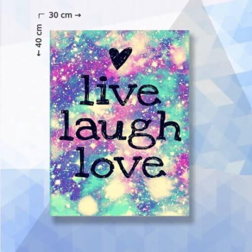 Diamond Painting Pakket Live Laugh Love - vierkante steentjes - 40 x 30 cm